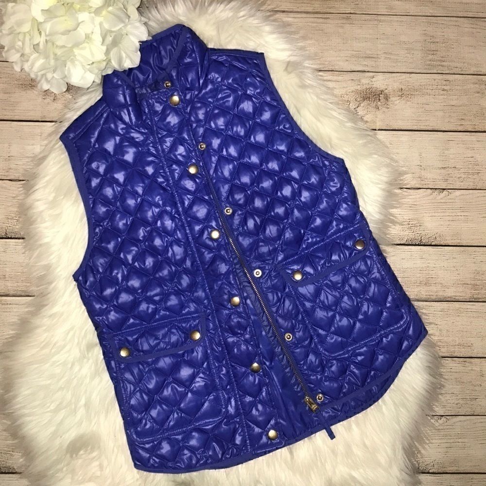 J. Crew Petite Shiny Quilted Field Puffer Vest